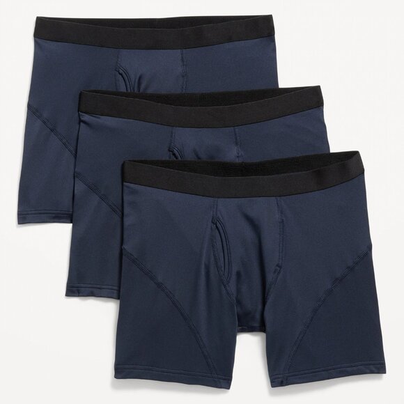 NWT Old Navy 3-Pack Go-Dry Cool Performance Boxer Briefs Underwear 5" Navy Men L - Picture 1 of 1